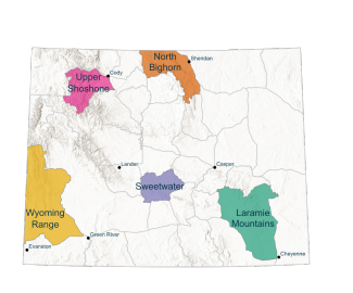 Mule deer focal herd map