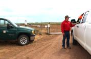 Andy Countryman checks a hunter as they enter a Hunter Management area