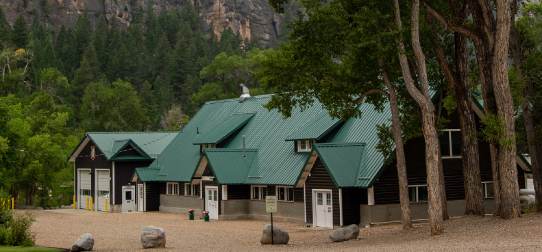 Exterior of the Ten Sleep hatchery building.